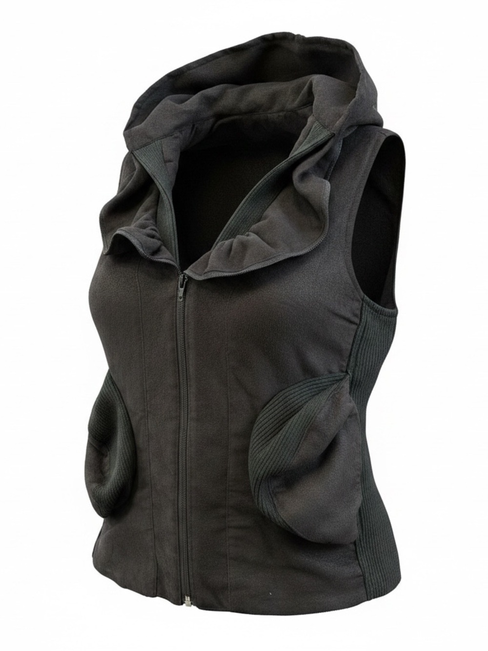 Vintage Banana Black Hooded Vest